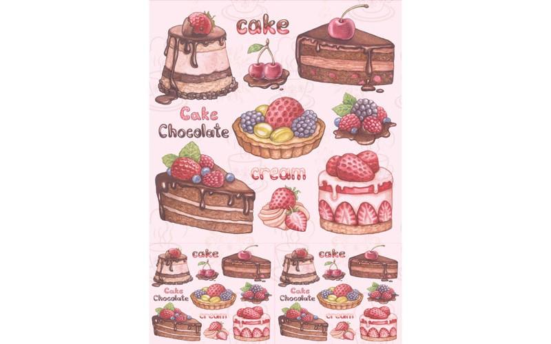 Рисовая бумага для декупажа "Cadence - Craft Premier", А4, 25г/м, "Пирожное" CD05333-1 фото 1 — PalitraMastera