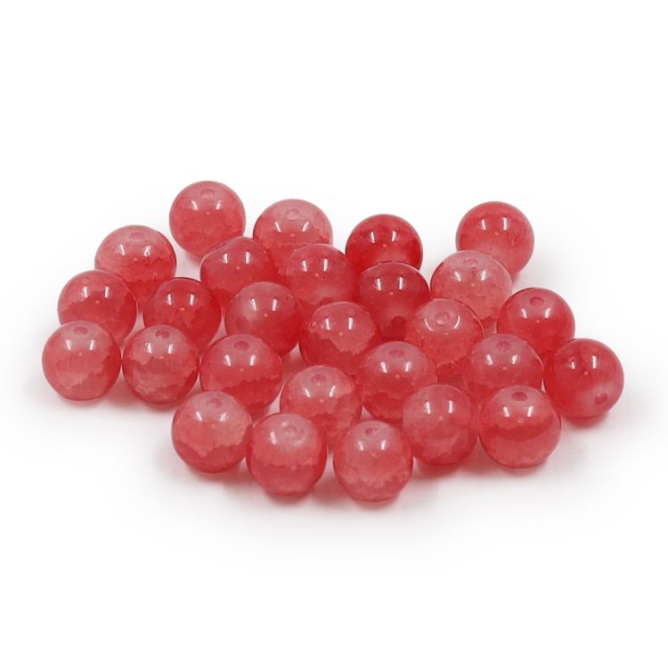 1301137 Бусины стеклянные 'Нефритовое кракле' 8мм, упак/34шт., Astra&amp;Craft (3 розовый) &mdash; PalitraMastera