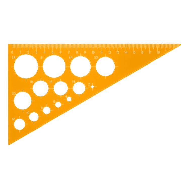 Треугольник пластиковый 30*19 см ПИФАГОР, с окружностями, прозрачный, тонированный, 210793 &mdash; PalitraMastera