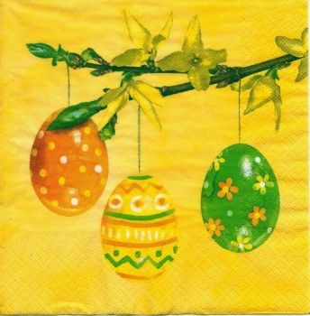 Салфетки бумажные для декупажа, 33х33 см, "Ветка вербы", упаковка 20 шт. фото 1 — PalitraMastera