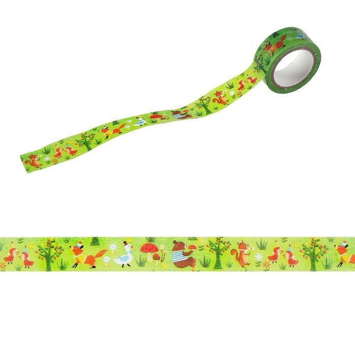 Клейкая лента декоративная бумажная &quot;Лисичка&quot; ширина 1,5 см, длина 5 м  2518522 — PalitraMastera