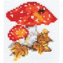 0-48 Набор для вышивания АЛИСА 'Мухоморчики' 9*10см — PalitraMastera