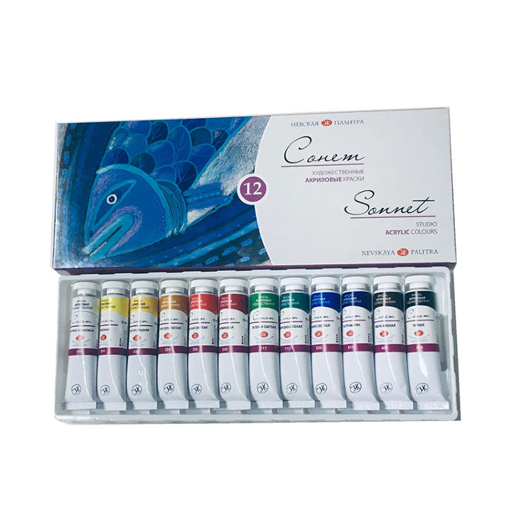 Сонет Набор акрил 12 шт х 18мл картон/коррекс — PalitraMastera