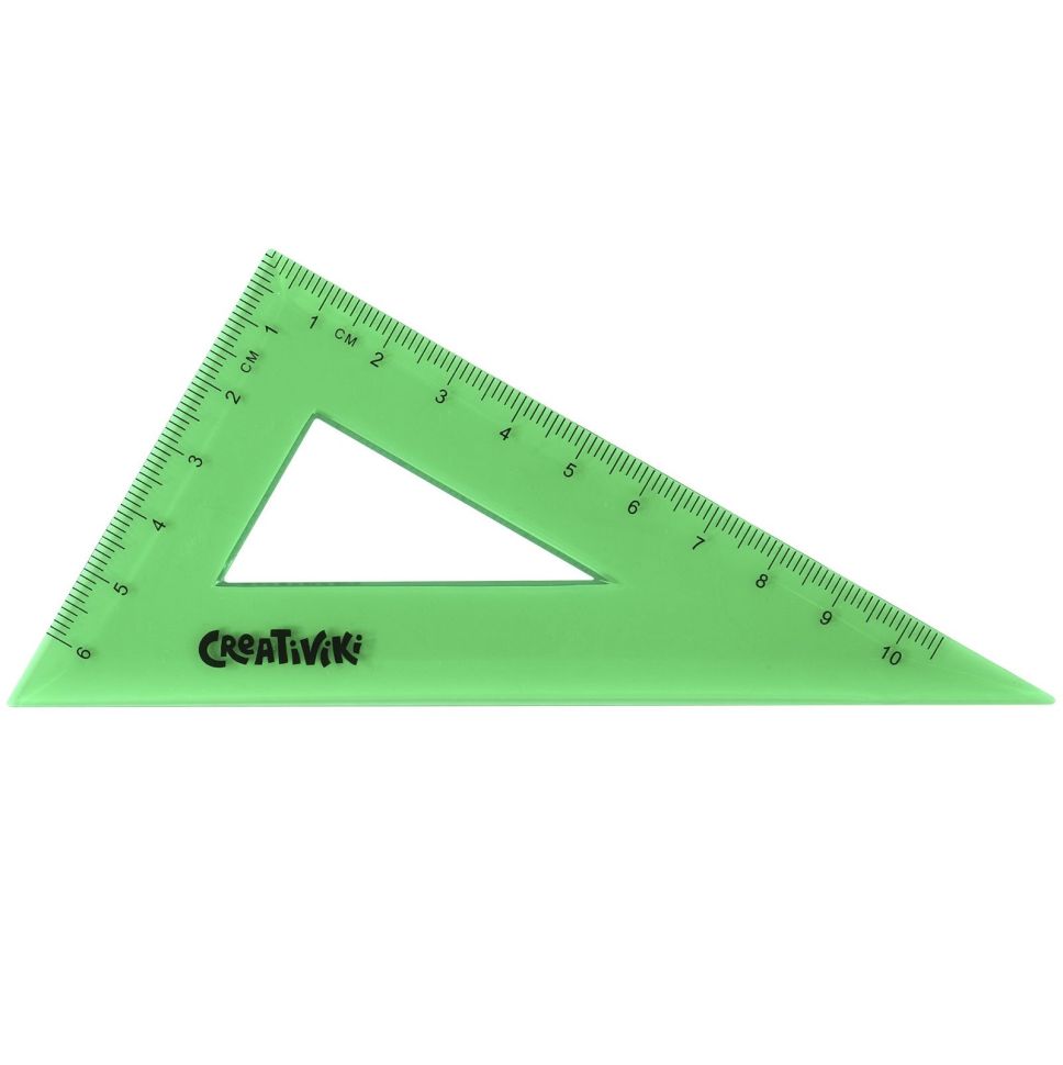 Треугольник Creativiki 30 гр 10 см пласт. зелен. тониров. фото 1 — PalitraMastera