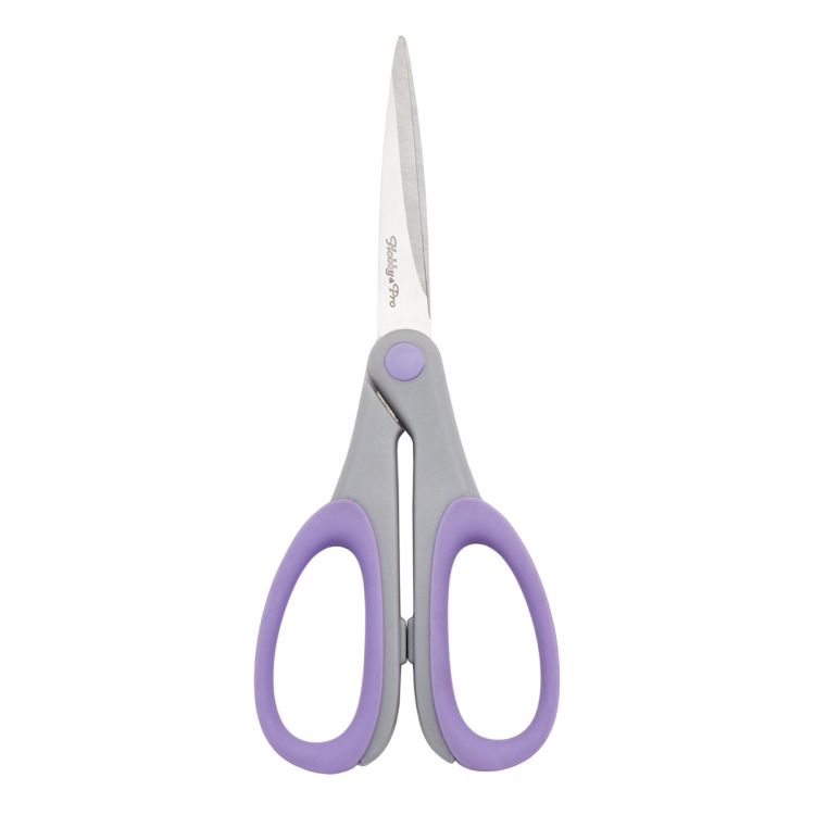 590453 Ножницы для дома и офиса, 18,5 см/7,25', силиконовые ручки SOFT, светло-фиолетовый, Hobby&amp;Pro — PalitraMastera