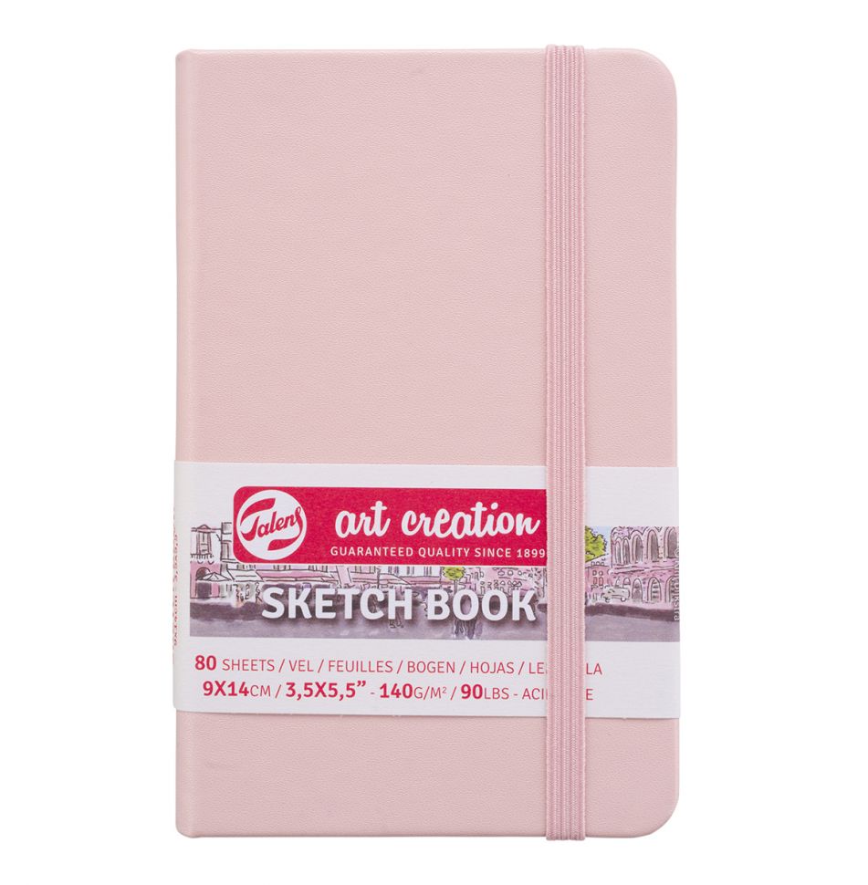 Скетчбук для зарисовок Talens Art Creation 140г/кв.м 9*14см 80л твердая обложка розовый фото 1 &mdash; PalitraMastera