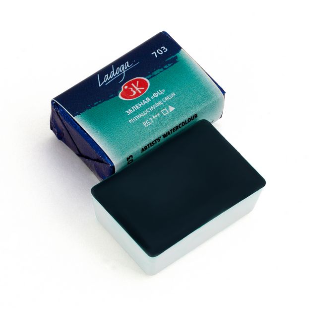 Ладога акварель кювета, 703 зеленая ФЦ 2,5 мл фото 1 — PalitraMastera