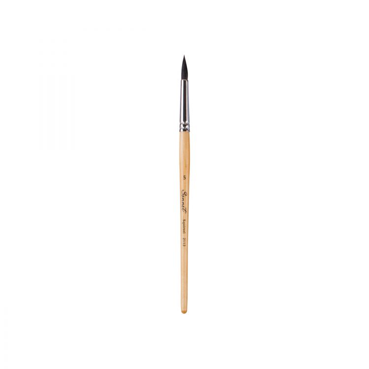 Белка микс круглая, короткая ручка пропитанная лаком Сонет №05  (211205) — PalitraMastera