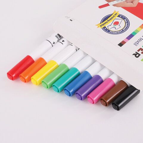 Маркеры для ткани 10 ЦВЕТОВ CENTROPEN &quot;Textile Marker&quot;, круглый наконечник, 1,8 мм, 2739/10 — PalitraMastera