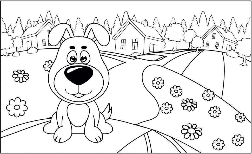 Цветик Холст на подрамнике с эскизом, "Собачка", 15х25см фото 1 &mdash; PalitraMastera