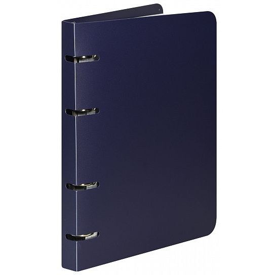 Тетрадь со см. блоком 80 л. А5 кл. на кольцах INFORMAT ТЕМНО-СИНЯЯ пластик обл. фото 1 &mdash; PalitraMastera