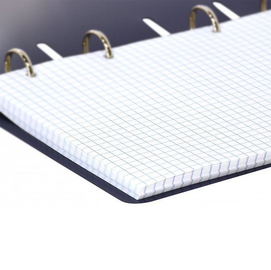 Тетрадь со см. блоком 80 л. А5 кл. на кольцах INFORMAT ТЕМНО-СИНЯЯ пластик обл. &mdash; PalitraMastera