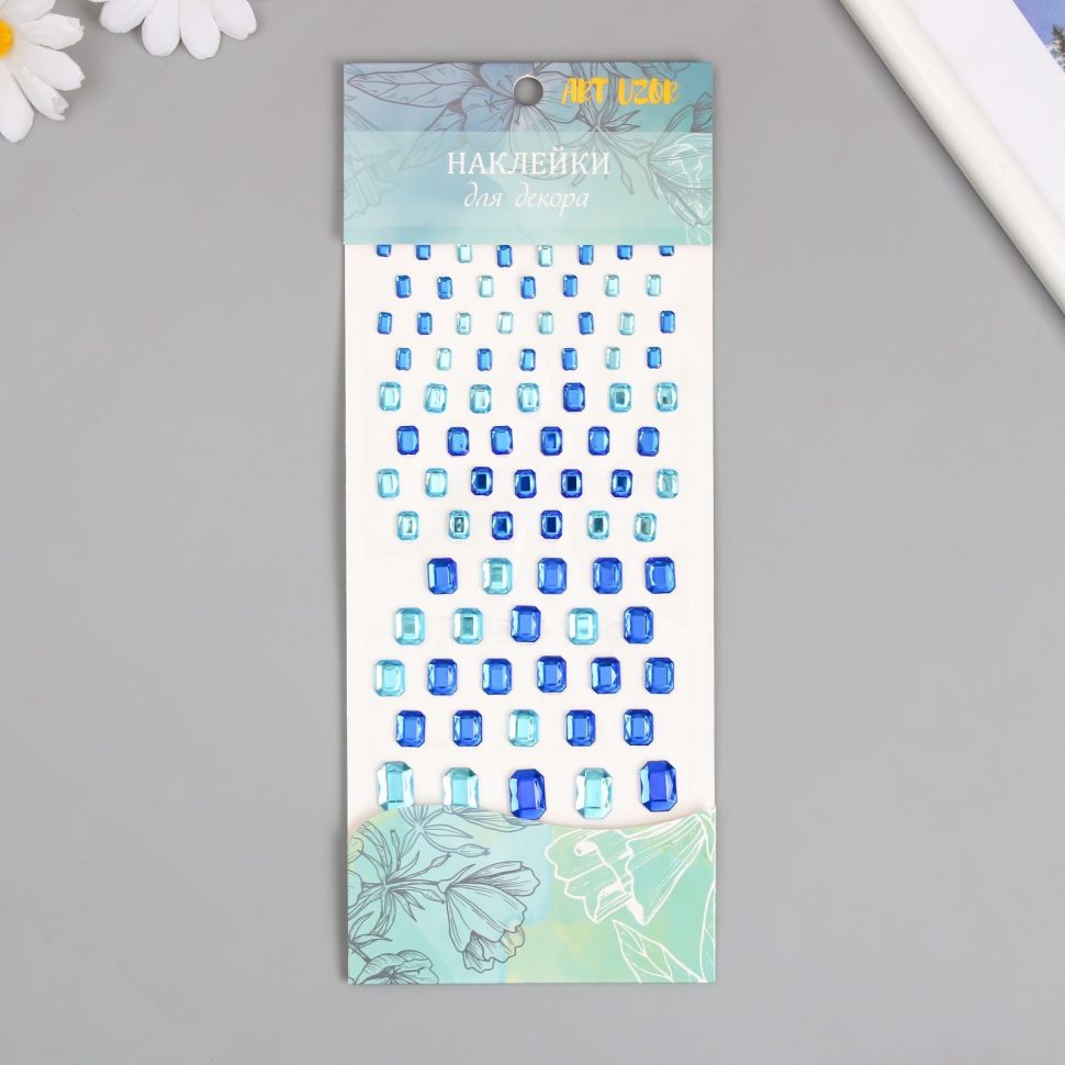 Наклейка пластик стразы "Прямоугольные разных размеров" МИКС 9х16,5 см  9735534 фото 1 &mdash; PalitraMastera