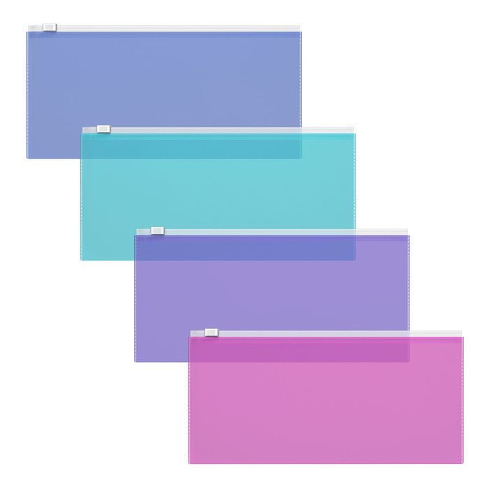 Папка-конверт на zip-молнии ErichKrause ZIP POCKET Travel FIZZY VIVD тониров. полипропилен ассорти — PalitraMastera