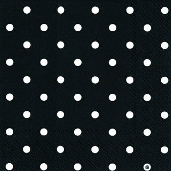 Салфетки бумажные для декупажа, 33х33 см, &quot;Горох, черный/белый&quot;, упаковка 20 шт. — PalitraMastera