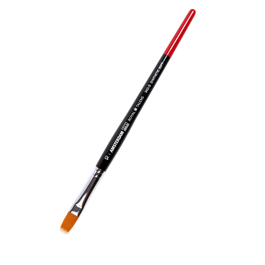 Кисть для акрила Amsterdam 342 синтетика мягкая плоская ручка короткая №10 фото 1 — PalitraMastera