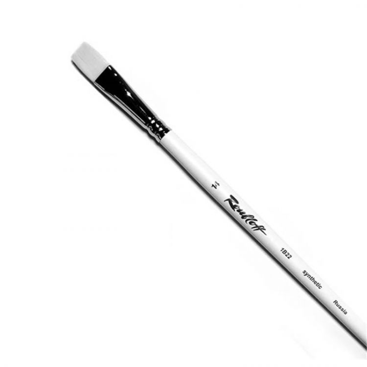 Синтетика под щетину плоская, удл. ручка № 14 /Roubloff /1B22 — PalitraMastera