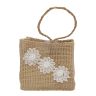MH-413 Сумка из мешковины Три цветка 7*4*7см, общ.высота 13см,1шт, Astra&Craft фото 1 — PalitraMastera