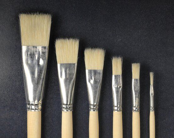 Кисть из волоса Щетины (отбеленной) плоская №14 &quot;Эдельвейс-L&quot; — PalitraMastera