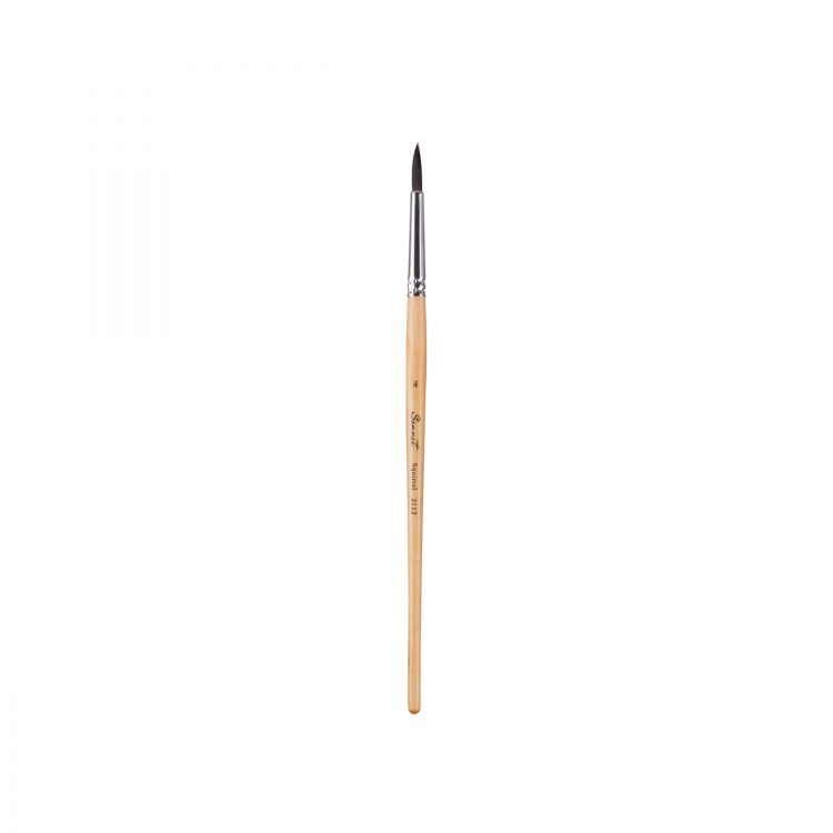 Белка микс круглая, короткая ручка пропитанная лаком Сонет №04  (211204) — PalitraMastera