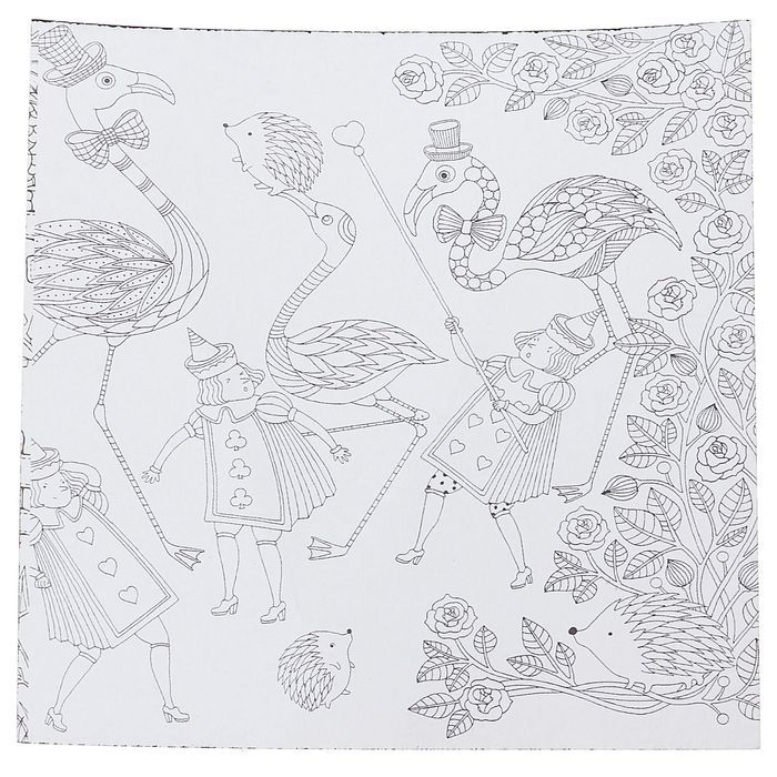 Гравюра &quot;Загадочный сад №12&quot; цветное основание, оборот раскраска + штихель 1243422 — PalitraMastera