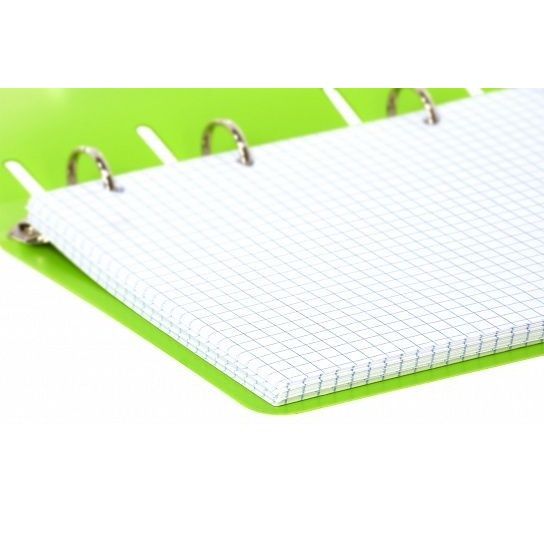 Тетрадь со см. блоком 80 л. А5 кл. на кольцах INFORMAT САЛАТОВАЯ пластик обл. &mdash; PalitraMastera