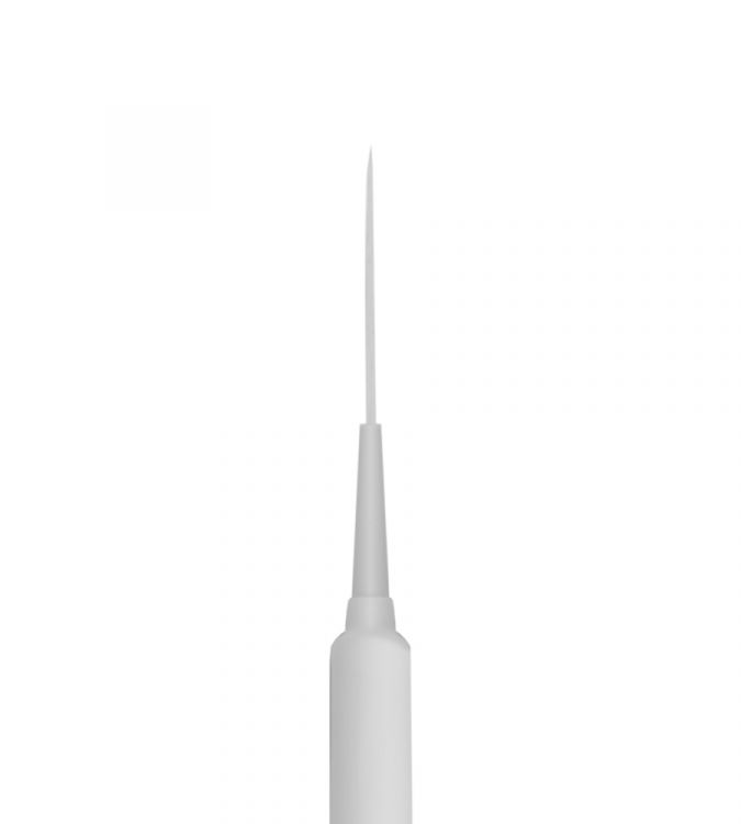 Кисть лайнер Roubloff aqua  №1 из белоснежной синтетики ручка короткая белая покрытие обоймы soft-touch &mdash; PalitraMastera