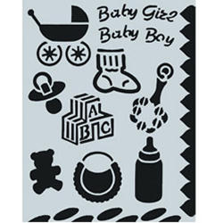 Трафарет пластиковый, новорожденный, размер 25,5х20,5 см, арт. DK28039--- &mdash; PalitraMastera