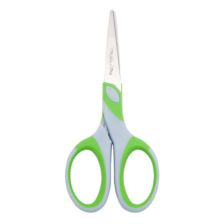 590444 Ножницы для дома и офиса, 15 см/6', мягкие ручки SOFT, синий/зеленый, Hobby&amp;Pro — PalitraMastera
