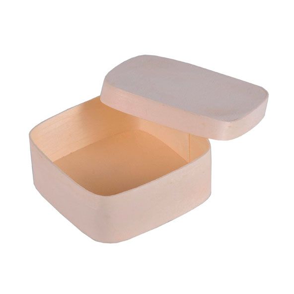 Коробочка деревянная DK41004, форма - квадрат, размер 9х9 см, высота 3,7 см — PalitraMastera