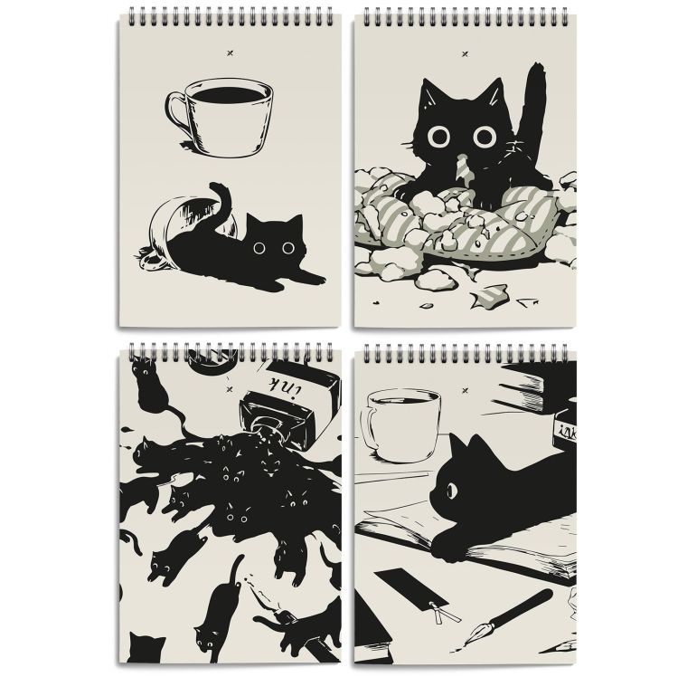 Блокнот А5 60 л. кл. LOREX NAUGHTY CAT греб. мел. карт., soft touch &mdash; PalitraMastera