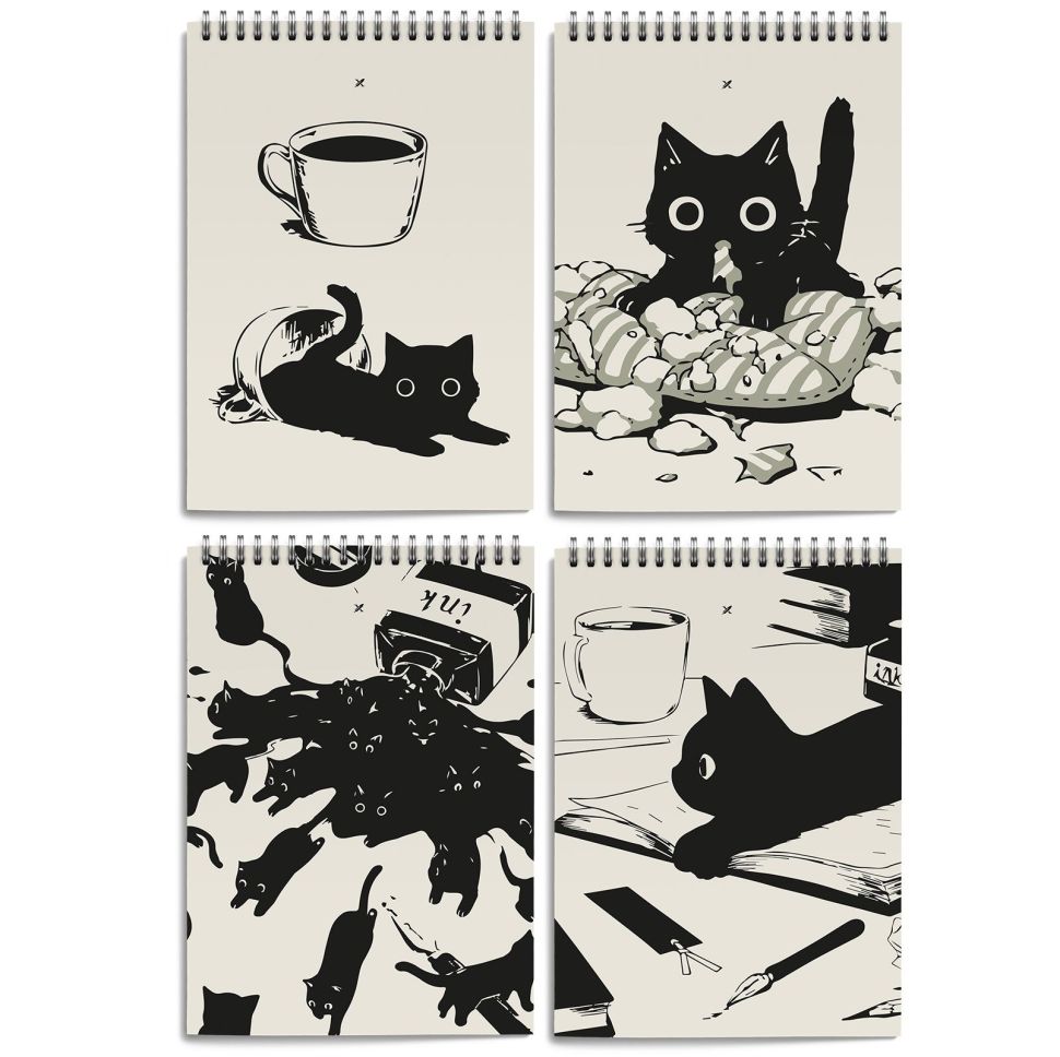 Блокнот А5 60 л. кл. LOREX NAUGHTY CAT греб. мел. карт., soft touch фото 1 &mdash; PalitraMastera