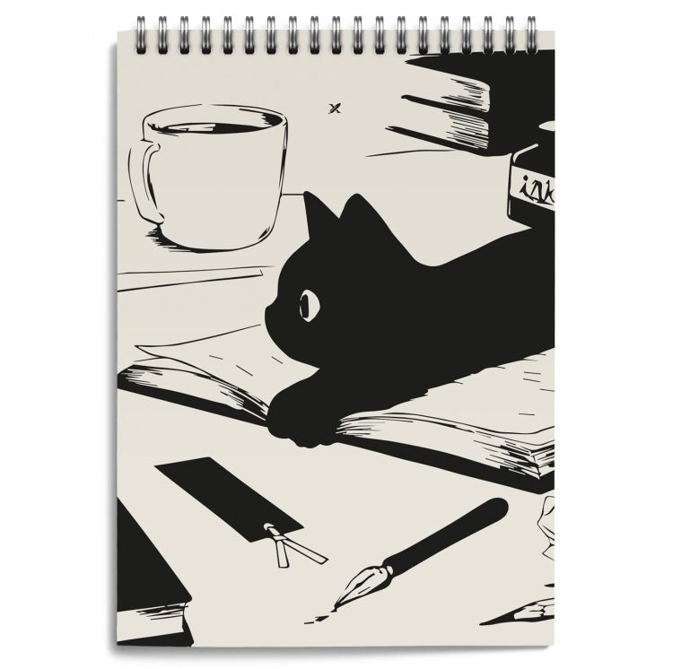 Блокнот А5 60 л. кл. LOREX NAUGHTY CAT греб. мел. карт., soft touch &mdash; PalitraMastera