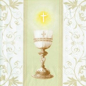 Салфетка для декупажа 33 х 33 см Причастие, кремовый фото 1 &mdash; PalitraMastera