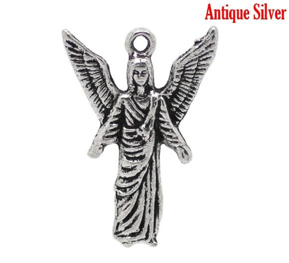 Подвеска "Ангел идущий навстечу" 25x17mm (под античное серебро) фото 1 — PalitraMastera