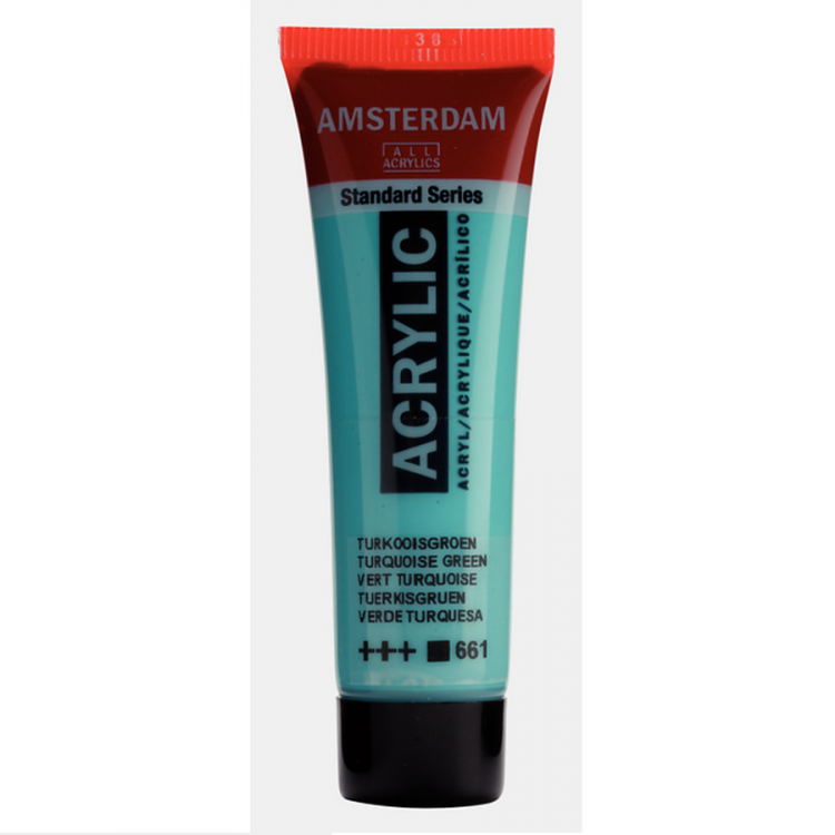 Краска акриловая Amsterdam туба 20мл №661 Зеленый бирюзовый — PalitraMastera
