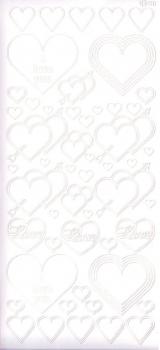 Контурные наклейки "Сердечки", лист 10x24,5 см, цвет белый фото 1 &mdash; PalitraMastera