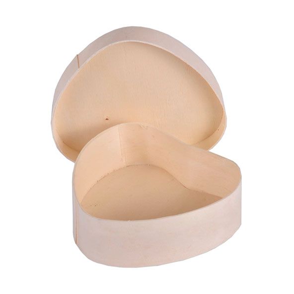 Коробочка деревянная DK41003, форма - сердце, диам. 11 см, высота 3,7 см — PalitraMastera