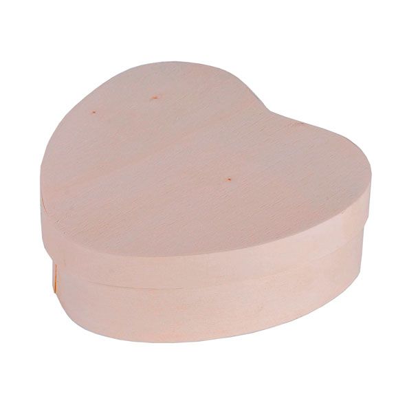 Коробочка деревянная DK41003, форма - сердце, диам. 11 см, высота 3,7 см — PalitraMastera