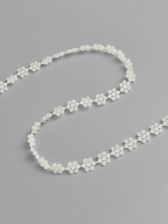 Жемчуг на нитях «Снежинка», плоский, 10 мм, 9±1 м, цвет молочный — PalitraMastera