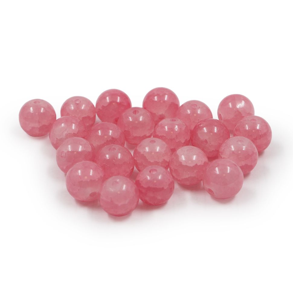 1301132 Бусины стеклянные 'Нефритовое кракле' 10мм, упак/20шт., Astra&Craft (2 розовый) фото 1 &mdash; PalitraMastera