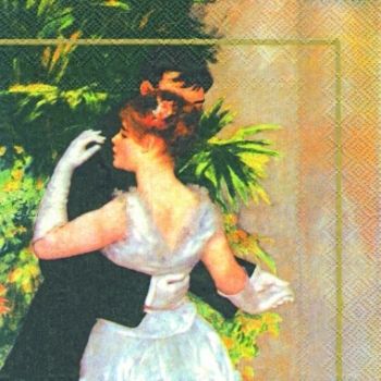 Салфетка бумажная для декупажа, 33х33 см, &quot;Ренуар-Танцы в городе&quot; — PalitraMastera