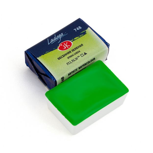 Ладога акварель кювета, 748 весенняя зеленая 2,5 мл — PalitraMastera