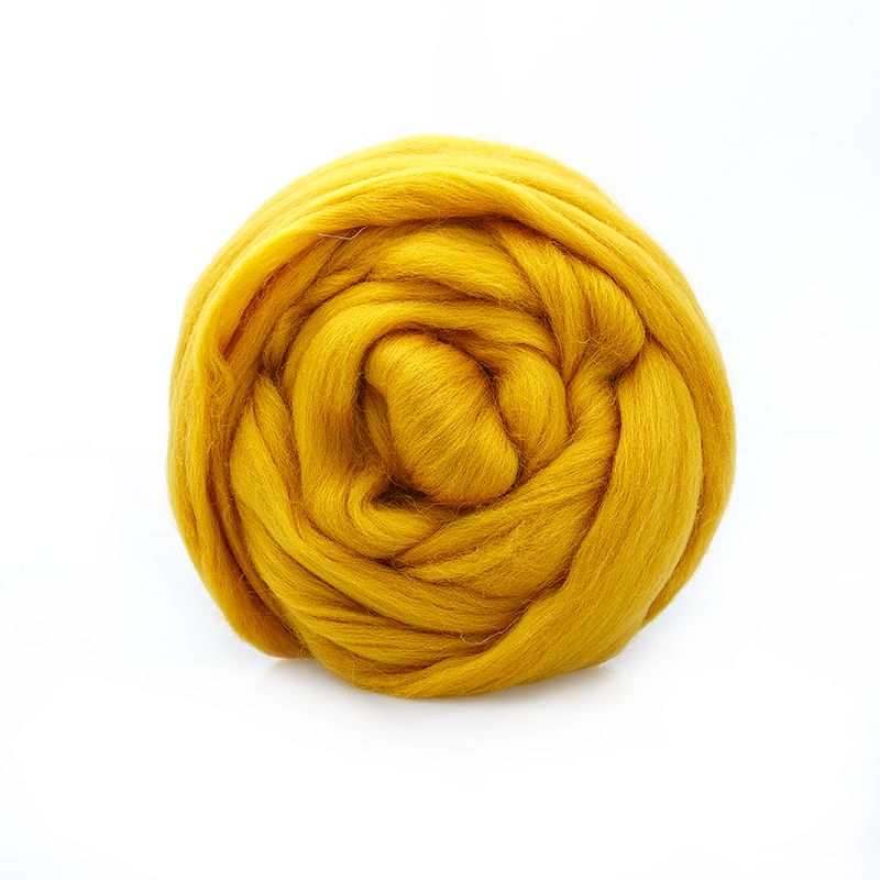 Пряжа ТР ГЛ Полутонкая  для валяния 100% шерсть 100 г, горчица фото 1 &mdash; PalitraMastera