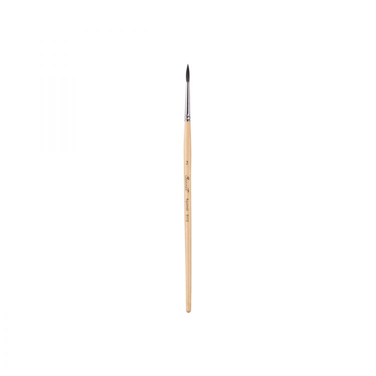 Белка микс круглая, короткая ручка пропитанная лаком Сонет №02  (211202) — PalitraMastera