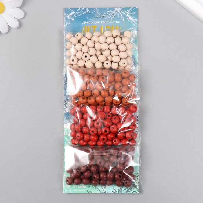Набор бусины для творчества дерево &quot;Специи&quot; d-0,8 см, 4 цвета х 15 гр  9463278 — PalitraMastera