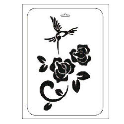 Трафарет пластиковый 22 х 31 см, Колибри на цветке---СНЯТО ПОСТАВЩИКОМ &mdash; PalitraMastera