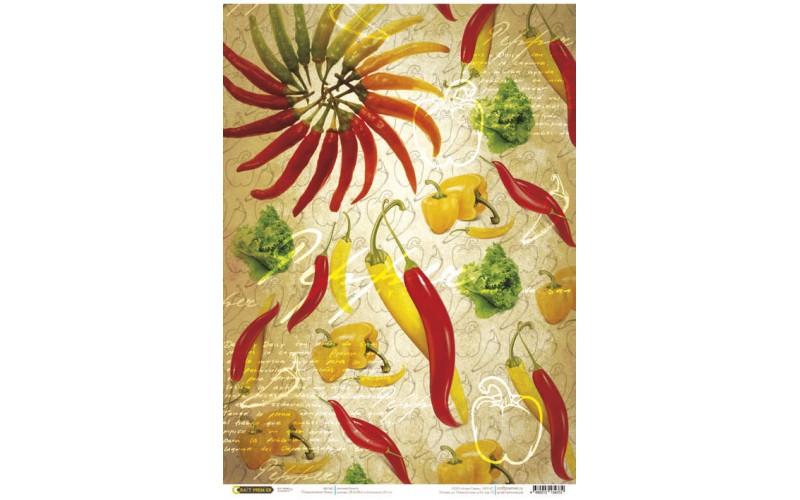 Рисовая бумага для декупажа "Craft Premier", А4. "Перчик" CP04372-1 фото 1 — PalitraMastera