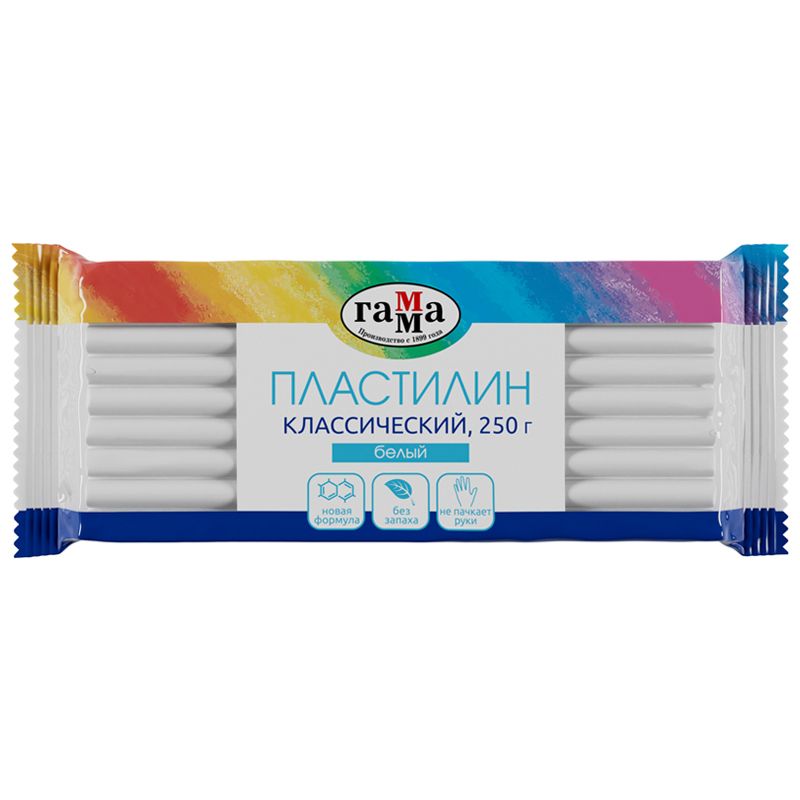 Пластилин Гамма "Классический", белый, 250г фото 1 &mdash; PalitraMastera