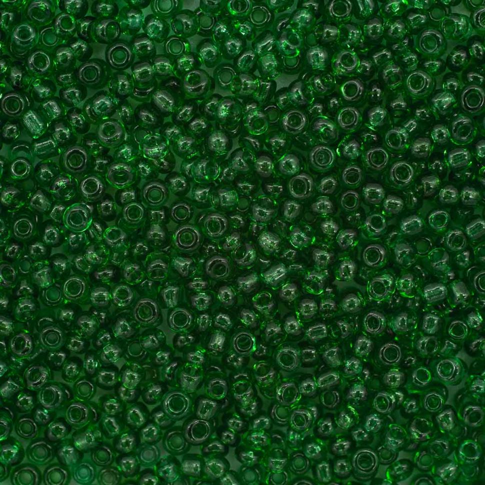 Бисер Астра 11/0, 20г (7B зеленый/прозрачный) фото 1 — PalitraMastera